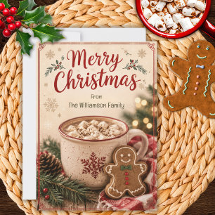 Hot Cocoa and Gingerbread Christmas Card