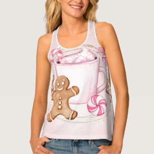 Hot cocoa and gingerbread cookie tank top