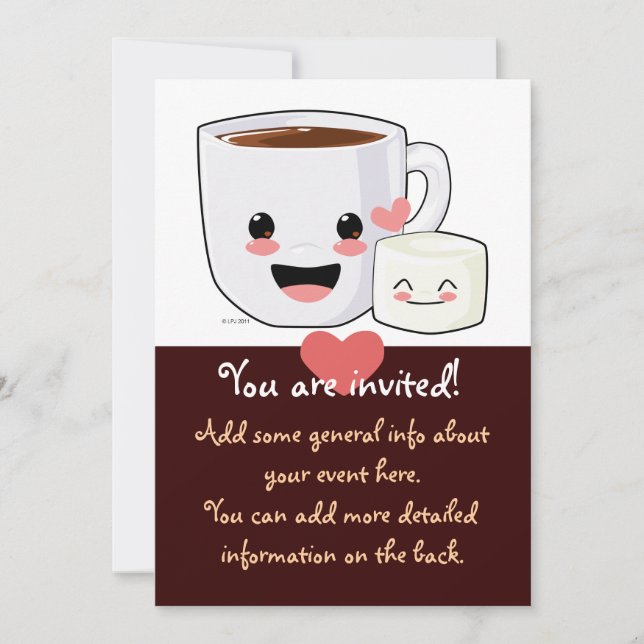 Hot Cocoa and Marshmallow Invitation (Front)