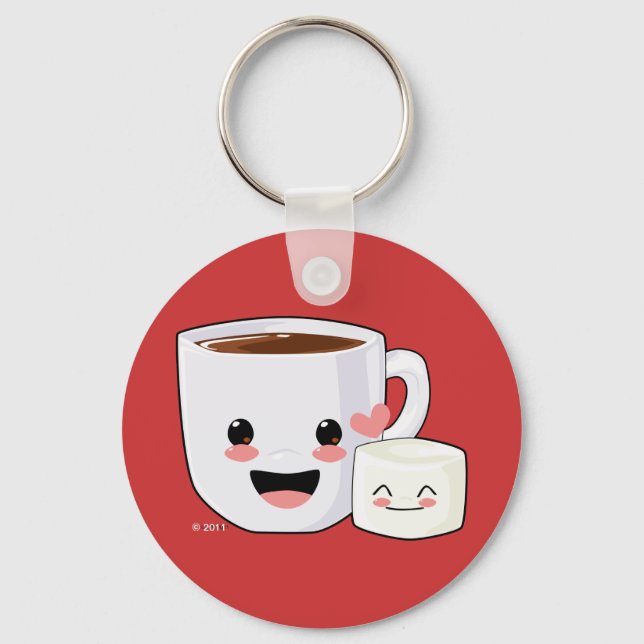 Hot Cocoa and Marshmallow Keychain (Front)