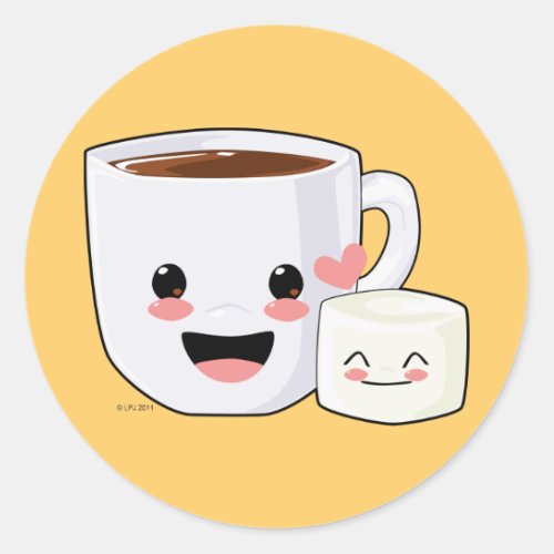 Hot Cocoa and Marshmallow Stickers