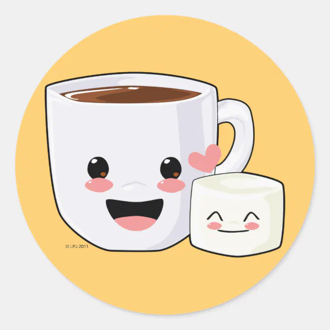 Hot Cocoa and Marshmallow Stickers | Zazzle