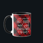 Hot Cocoa and Movies | Red | Christmas Mug<br><div class="desc">This fun mug has stylish typography,  reading,  "I just wanna drink hot cocoa and watch Christmas movies" over red and black buffalo check plaid.</div>