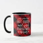 Hot Cocoa and Movies | Red | Christmas Mug<br><div class="desc">This fun mug has stylish typography,  reading,  "I just wanna drink hot cocoa and watch Christmas movies" over red and black buffalo check plaid.</div>