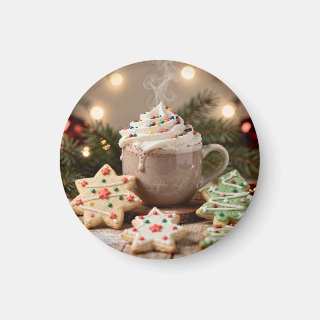 Hot Cocoa and Sugar Cookies | Christmas Magnet (Front)