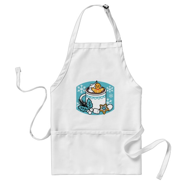 Hot Cocoa and Winter Charm - Snow Fall Cocoa Calls Adult Apron (Front)