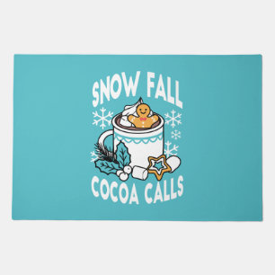Hot Cocoa and Winter Charm - Snow Fall Cocoa Calls Doormat