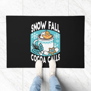 Hot Cocoa and Winter Charm - Snow Fall Cocoa Calls Doormat
