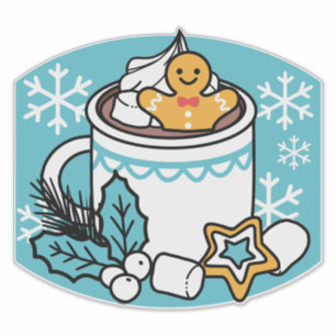 Hot Cocoa and Winter Charm - Snow Fall Cocoa Calls Sticker