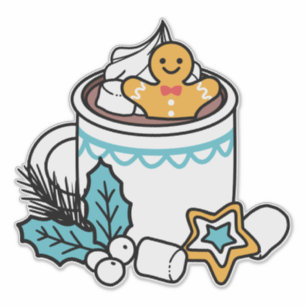 Hot Cocoa and Winter Charm - Snow Fall Cocoa Calls Sticker