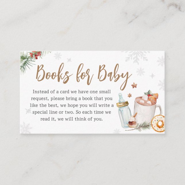 Hot Cocoa Baby Its Cold Outside Books for Baby Enclosure Card (Front)