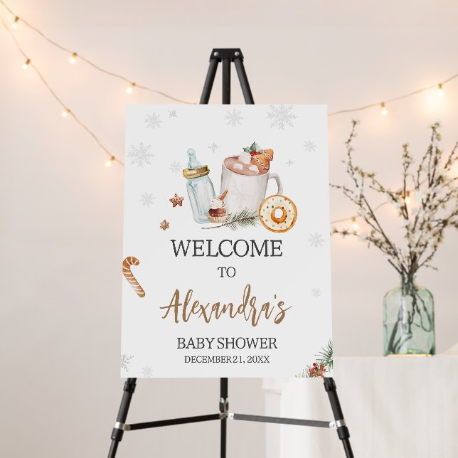 Hot Cocoa Baby Its Cold Outside Welcome Sign (In Situ (Stand))