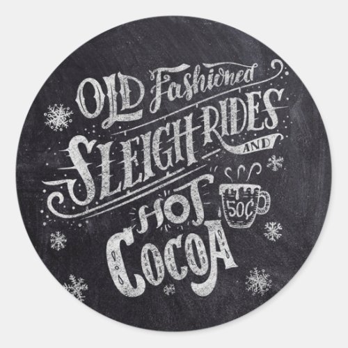 Hot Cocoa Bar Chalkboard Classic Round Sticker