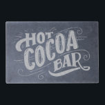 Hot Cocoa Bar Chalkboard Reversable Placemat<br><div class="desc">This chalkboard hot cocoa bar serving tray features chalk hand lettering that says "Hot Cocoa Bar" on a faux chalkboard background.  The lettering features decorative swashes and ornamental swirls. The back has a black and white check design with another chalkboard design.</div>