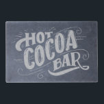 Hot Cocoa Bar Chalkboard Reversable Placemat<br><div class="desc">This chalkboard hot cocoa bar serving tray features chalk hand lettering that says "Hot Cocoa Bar" on a faux chalkboard background.  The lettering features decorative swashes and ornamental swirls. The back has a black and white check design with another chalkboard design.</div>