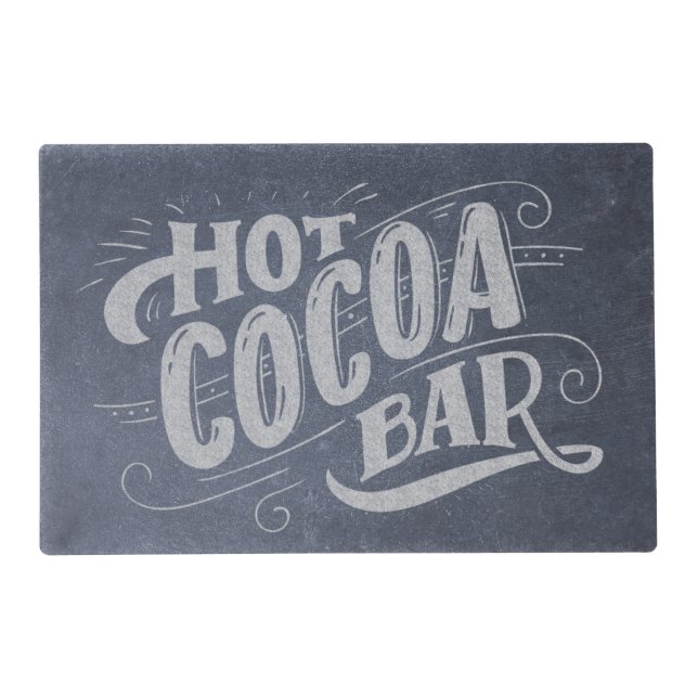 Hot Cocoa Bar Chalkboard Reversable Placemat (Front)