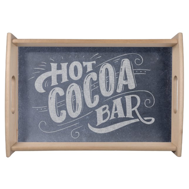 Hot Cocoa Bar Chalkboard Serving Tray (Front)