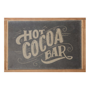Hot Cocoa Bar Chalkboard Wood Wall Art
