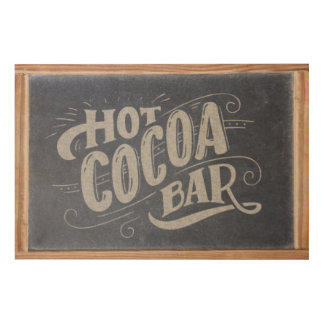 Hot Cocoa Bar Chalkboard Wood Wall Art