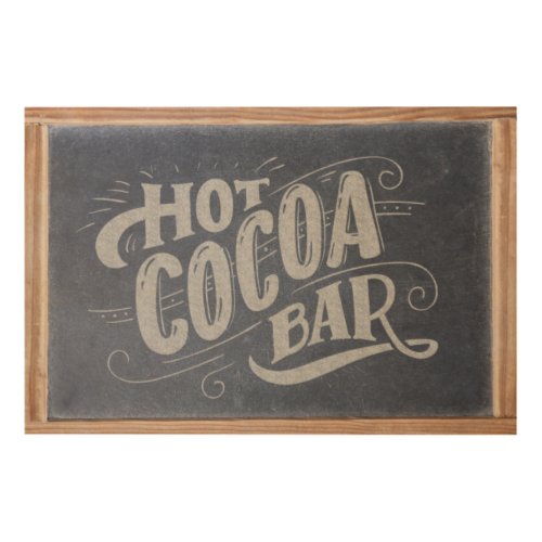 Hot Cocoa Bar Chalkboard Wood Wall Art