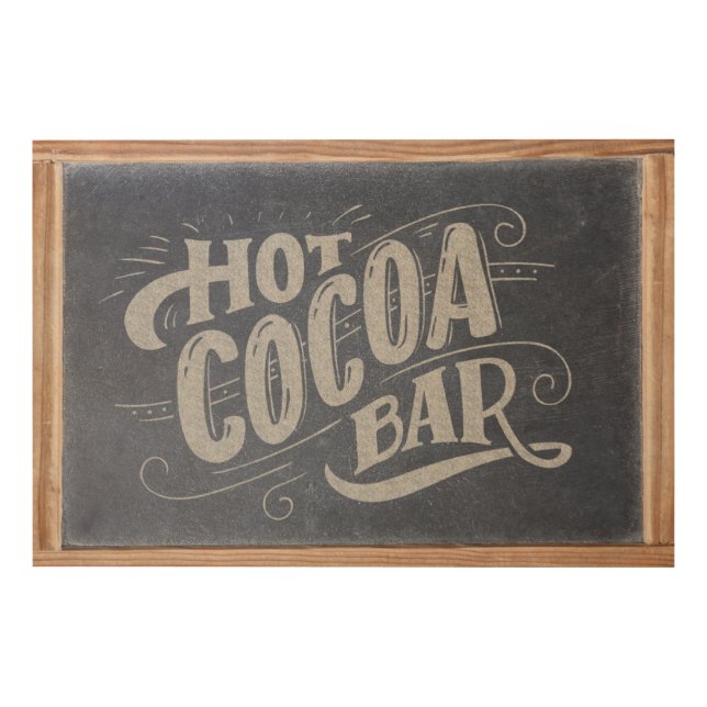 Hot Cocoa Bar Chalkboard Wood Wall Art (Front)