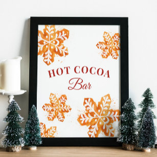 Hot Cocoa Bar Gingerbread Cookies Christmas Poster