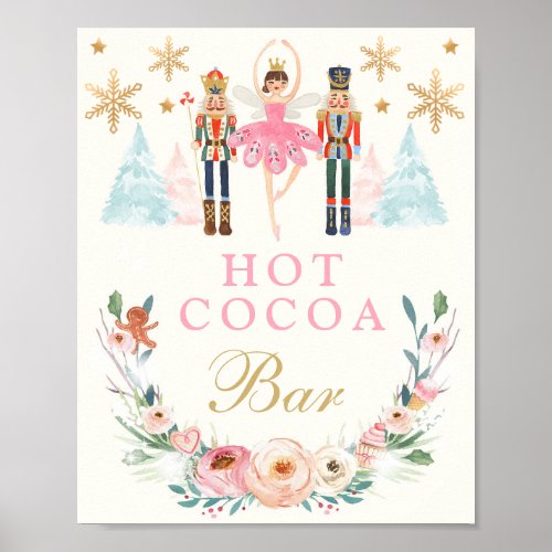 Hot Cocoa Bar Nutcracker Land Of Sweets Birthday Poster