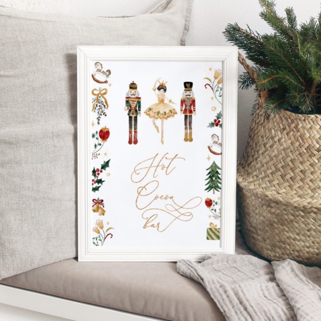 Hot cocoa bar nutcracker sugar plum fairy birthday poster (Creator Uploaded)