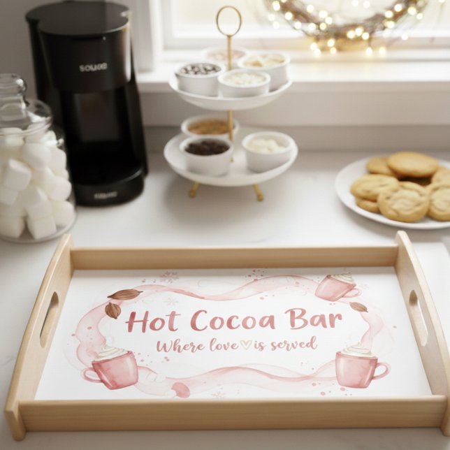 Hot Cocoa Bar Serving Tray (Celebrate the holidays this season with this beautiful hot cocoa bar serving tray!)