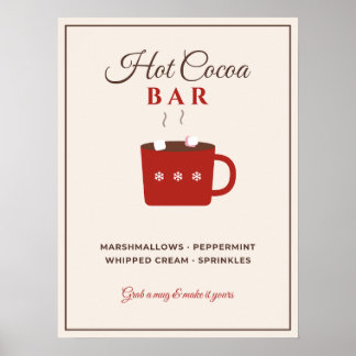 Hot Cocoa Bar Sign Christmas Party Hot Chocolate