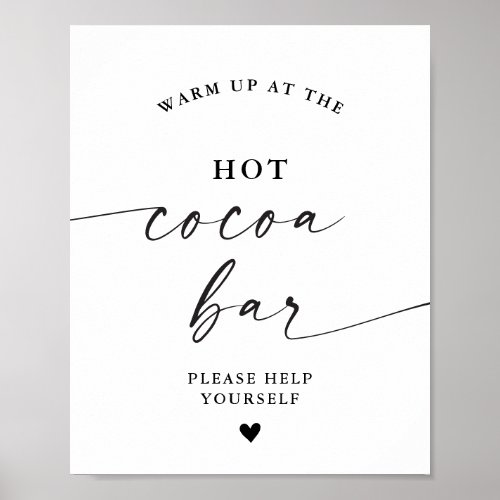 Hot Cocoa Bar Sign  Modern Minimalist Hot Cocoa