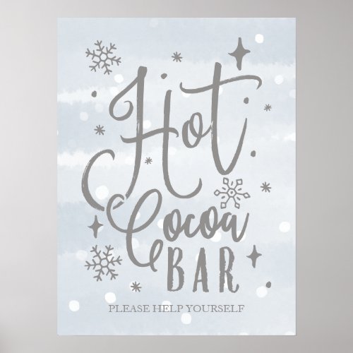 Hot Cocoa Bar Sign Winter Baby Shower Sign