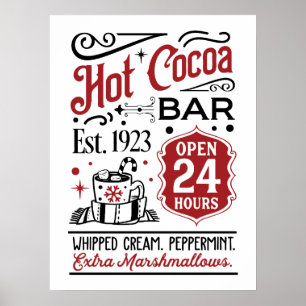 Hot cocoa bar word art Christmas Poster