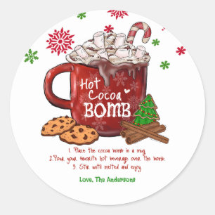 Hot Cocoa Bomb Christmas Classic Round Sticker