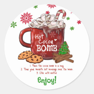 Hot Cocoa Bomb Christmas Classic Round Sticker