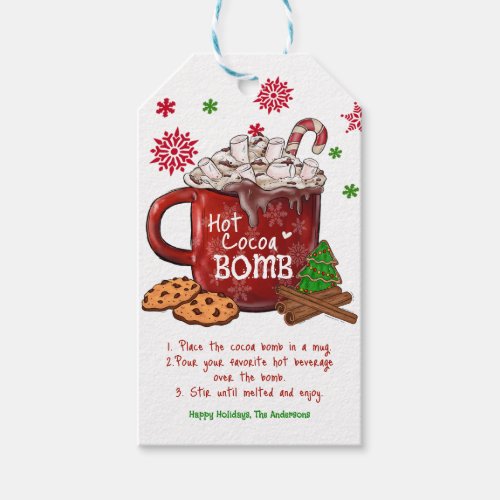 Hot Cocoa Bomb Christmas Gift Tags