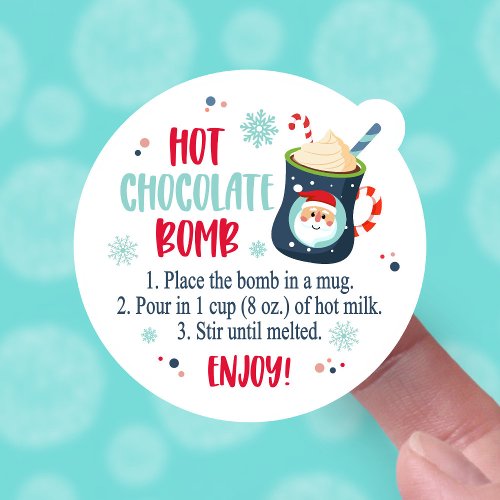 Hot Cocoa Bomb Cute Chocolate Cup Instructions Sticker