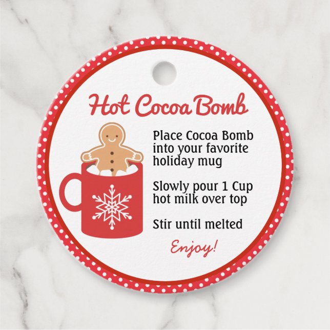 Hot Cocoa Bomb Favor Tags (Front)