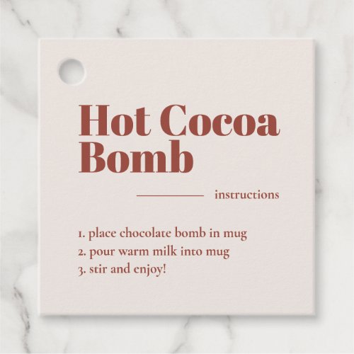 Hot Cocoa Bomb Hot Chocolate Bomb Favor Favor Tags