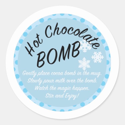 Hot cocoa bomb label instruction labels