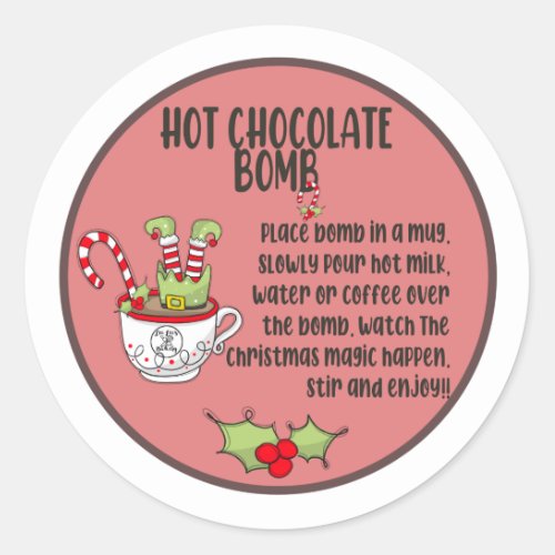 Hot cocoa bomb sticker hot chocolate bomb label