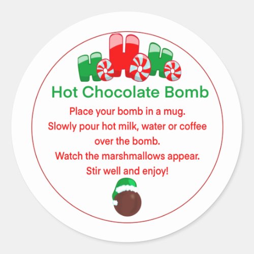 Hot cocoa bomb sticker hot chocolate bomb label