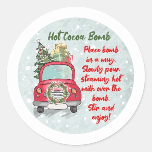 Hot cocoa bomb sticker hot chocolate bomb label