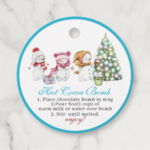Hot Cocoa Bomb sweets and baby it is cold outside Favor Tags