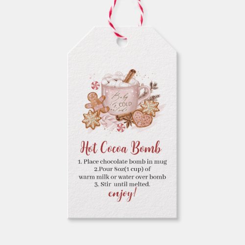 Hot Cocoa Bomb sweets and baby it is cold outside  Gift Tags