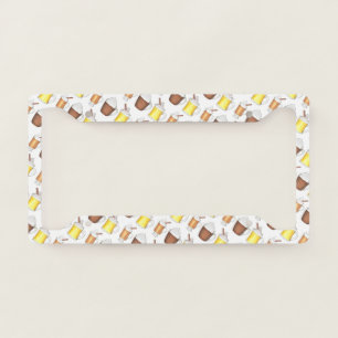Hot Cocoa Buttered Rum Egg Nog Warm Winter Drinks License Plate Frame
