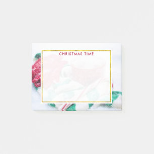 Hot Cocoa Candy Cane Scarf & Mitts Christmas Post-it Notes