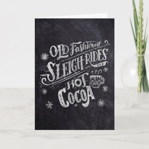 Hot Cocoa Chalkboard  Holiday Card