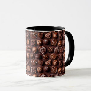 Hot Cocoa Chocoholic Funny Humor Modern Brown Mug