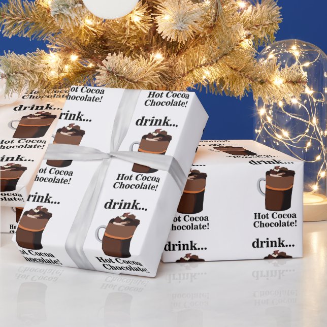 Hot Cocoa Chocolate Birthday Wrapping Paper (Holidays)